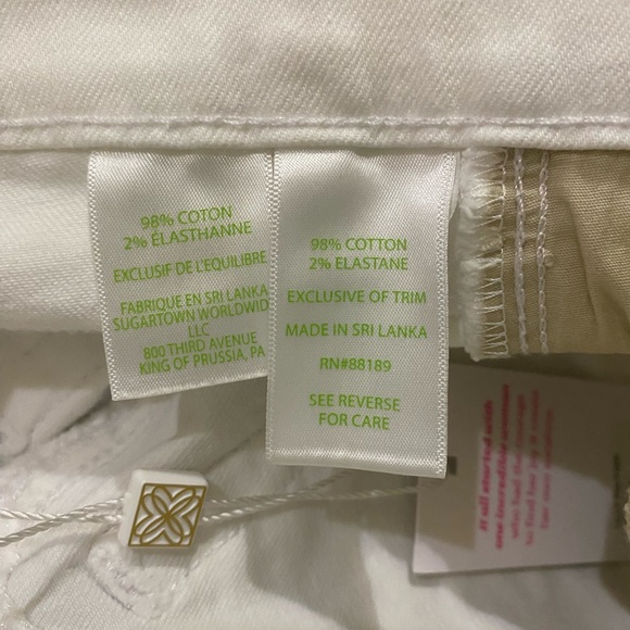 NWT Lily Pulitzer South Ocean High Rise Skinny Jeans In Resort White SZ 0/26 - Picture 13 of 14